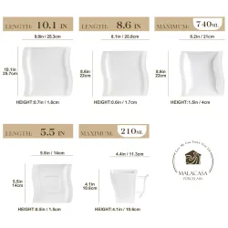 Elegancka zastawa stołowa - biały porcelanowy zestaw obiadowy - filiżanki - spodki - talerzeSztućców