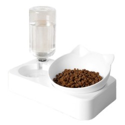 Double feeding bowl - automatic water dispenser - for dogs / catsCare