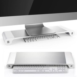 Aluminiowa podstawka pod monitor / komputer - z 4 portami USBPodstawka na laptopa