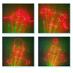 Kolorowe laserowe światło sceniczne - projektor wzorów - z pilotem - RG DMXOświetlenie sceniczne i eventowe