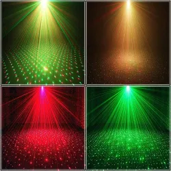 Mini laserowa lampa sceniczna - projektor - sterowanie głosem - stroboskop samobieżnyOświetlenie sceniczne i eventowe