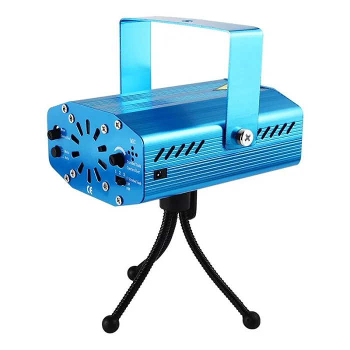 Mini laserowa lampa sceniczna - projektor - sterowanie głosem - stroboskop samobieżnyOświetlenie sceniczne i eventowe