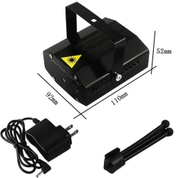 Mini laserowa lampa sceniczna - projektor - sterowanie głosem - stroboskop samobieżnyOświetlenie sceniczne i eventowe