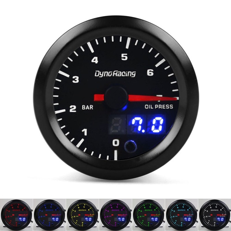 Motorcycle tachometer - dual display - oil pressure gauge - 7 color LED - with stepper motorInstruments