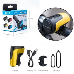 Klakson rowerowy - ładowany przez USB - alarm antykradzieżowyRower
