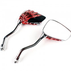 Motorcycle chrome mirrors - skeleton handsMirrors