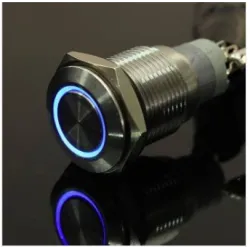 Przełącznik przyciskowy metalowy - samoreset - LED - 16mmPrzełączniki