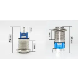 Przełącznik przyciskowy metalowy - samoreset - LED - 16mmPrzełączniki