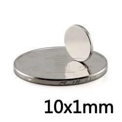 N35 - magnes neodymowy - okrągła tarcza - 10mm * 1mmN35