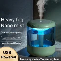 Ultradźwiękowy nawilżacz powietrza - dyfuzor olejków eterycznych - LED - USB - 1200 mlNawilżacze Powietrza