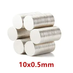 N35 - magnes neodymowy - mocny krążek - 10 mm * 0,5 mm - 100 sztukN35