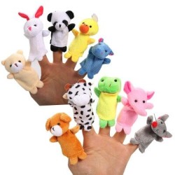 Pacynki na palce - kształt zwierzątek - pluszowe lalki dla dzieci - 10 sztukNiemowlęta & Dzieci
