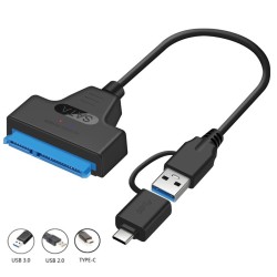 SATA na USB 3.0 / 2.0 / typ-C - kabel - przejściówka - 2.5 calowy zewnętrzny dysk SSD HDDDyski twarde SSD