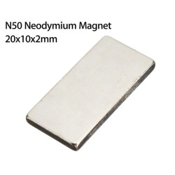 N50 - magnes neodymowy - super mocny prostokątny blok - 20mm * 10mm * 2mm - 10 sztukN50