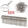 Srebrny metalowy brelok - puste kółko - z łańcuszkiem 55mm - 50 sztukBreloczki Do Kluczy