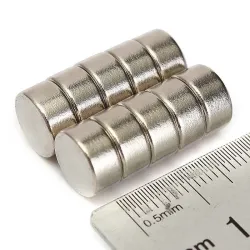 N52 - magnes neodymowy - okrągła tarcza - 10mm * 5mm - 10 sztukN52
