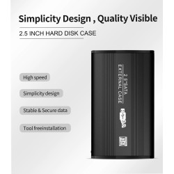 TISHRIC - Obudowa SSD / HDD - obudowa zewnętrzna - 2,5 cala SATA na USB 3.0 / USB 2.0External HDD case