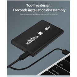 TISHRIC - Obudowa SSD / HDD - obudowa zewnętrzna - 2,5 cala SATA na USB 3.0 / USB 2.0External HDD case