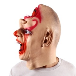 Halloweenowa maska na całą twarz - klaun z horroru do góry nogamiMaski