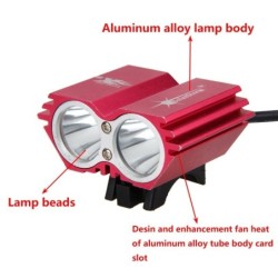 Front bicycle dual lamp - waterproof - USB - 8000LM - 2 X T6 LEDLights