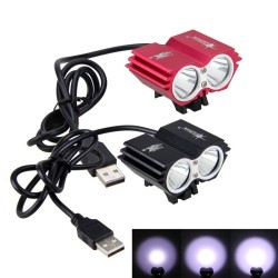 Front bicycle dual lamp - waterproof - USB - 8000LM - 2 X T6 LEDLights