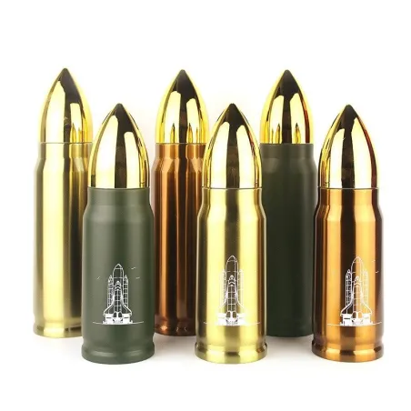 Insulated vacuum flask - drinking bottle - rocket / space shuttle - stainless steelThermos bottles