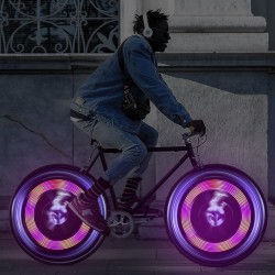 Kolorowa lampka na szprychy rowerowe - 32 LED - 30 wzorówŚwiatła