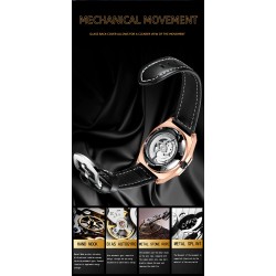 CHENXI - tourbillon mechanical watch - luminous - waterproof - leather strapWatches