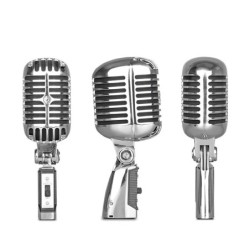 Vintage style microphone - dynamic vocal - with standMicrophones