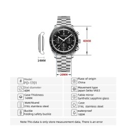 PAGANI DESIGN - zegarek kwarcowy ze stali nierdzewnej - wodoodporny - srebrny / białyZegarki