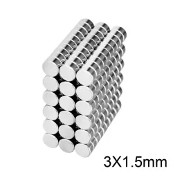 N52 - magnes neodymowy - mocny krążek - 3 * 1.5mm - 20 sztukN52