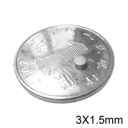 N52 - magnes neodymowy - mocny krążek - 3 * 1.5mm - 20 sztukN52