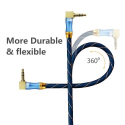 Kabel audio AUX jack 35 mm - męski do męskiego - 90 stopni - prawo kątnyKable