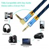 Kabel audio AUX jack 35 mm - męski do męskiego - 90 stopni - prawo kątnyKable