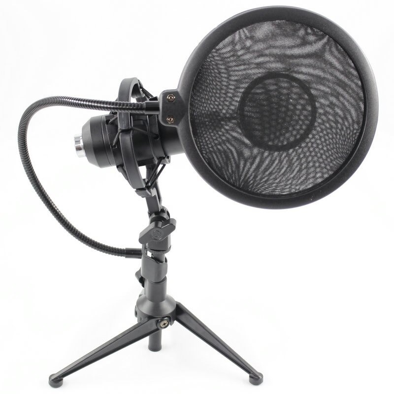 BM8000 - wired recording condenser - microphone - shock mount - stand - 3.5mm plugMicrophones