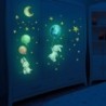 Świecąca naklejka ścienna - tapeta do pokoju dziecięcego - króliczek / księżyc / balony / gwiazdkiNaklejki Ścienne