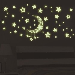 Świecące gwiazdki / księżyc - dekoracyjne naklejki ścienne / sufitoweNaklejki Ścienne