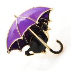 Kot pod parasolem - broszkaBroszki