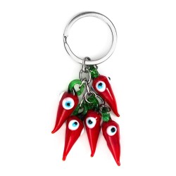 Szczęśliwe oko - czerwone chilli - brelok do kluczyBreloczki Do Kluczy