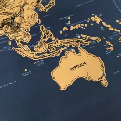 Spersonalizowana mapa świata - mini plakat - naklejka ścienna - zdrapkaNaklejki Ścienne