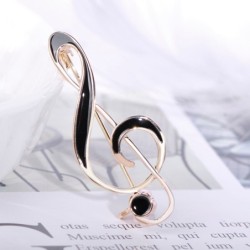 Musical note brooch - black enamelBrooches