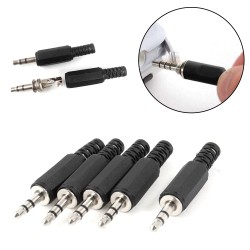 Headphone audio jack plug - male connector - 35mm - 5 piecesPlugs