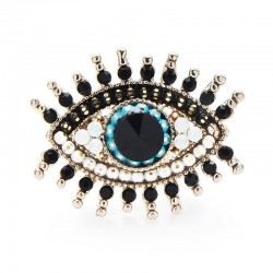 Duże niebieskie oko - kryształowa broszkaBroszki