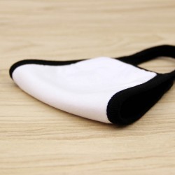 Reusable protective face mask - cotton - black - with patternMouth masks