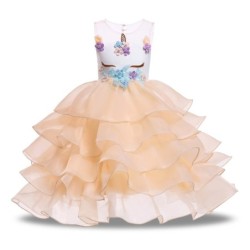Sukienka jednorożec - kostium księżniczki dla dziewczynki - naszyjnik / opaska / skrzydłaKostiumy