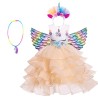 Sukienka jednorożec - kostium księżniczki dla dziewczynki - naszyjnik / opaska / skrzydłaKostiumy