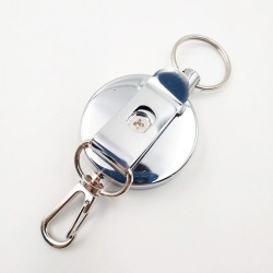 Retractable steel wire - elastic chain - stainless steel keychainKeyrings