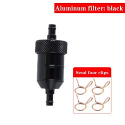 Aluminum motorcycle gas / fuel / petrol / oil filter - with clips - 6 mmMotorbike parts