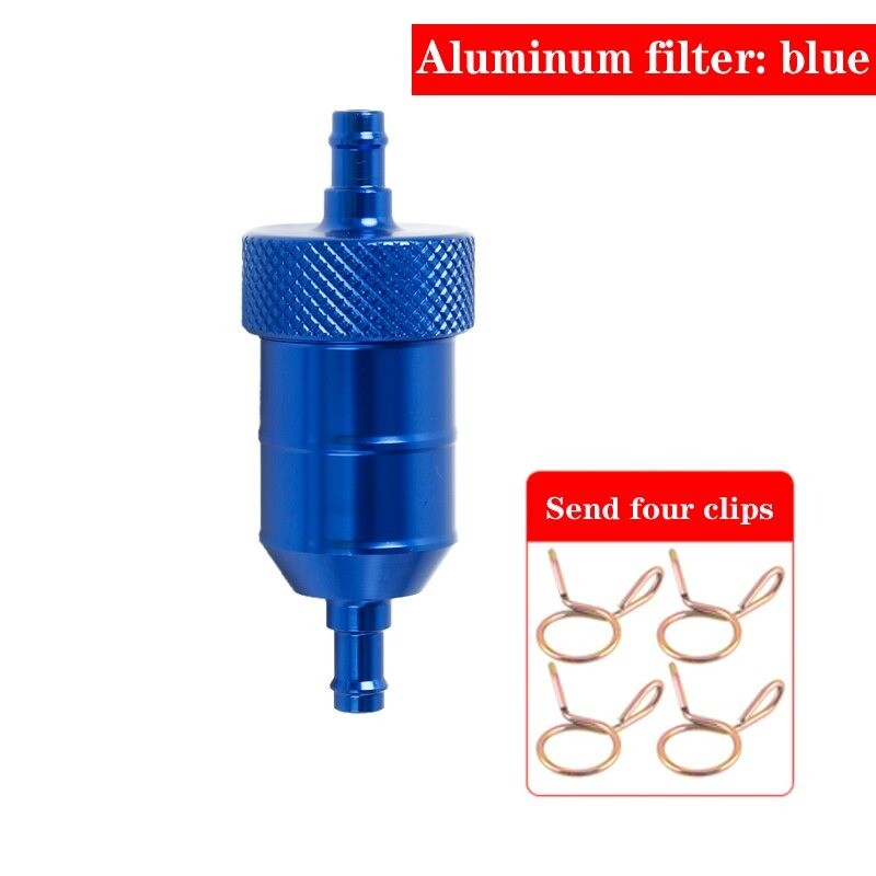 Aluminiowy motocyklowy filtr gazu / paliwa / benzyny / oleju - z klipsami - 6 mmMotocykl