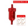 Aluminum motorcycle gas / fuel / petrol / oil filter - with clips - 6 mmMotorbike parts